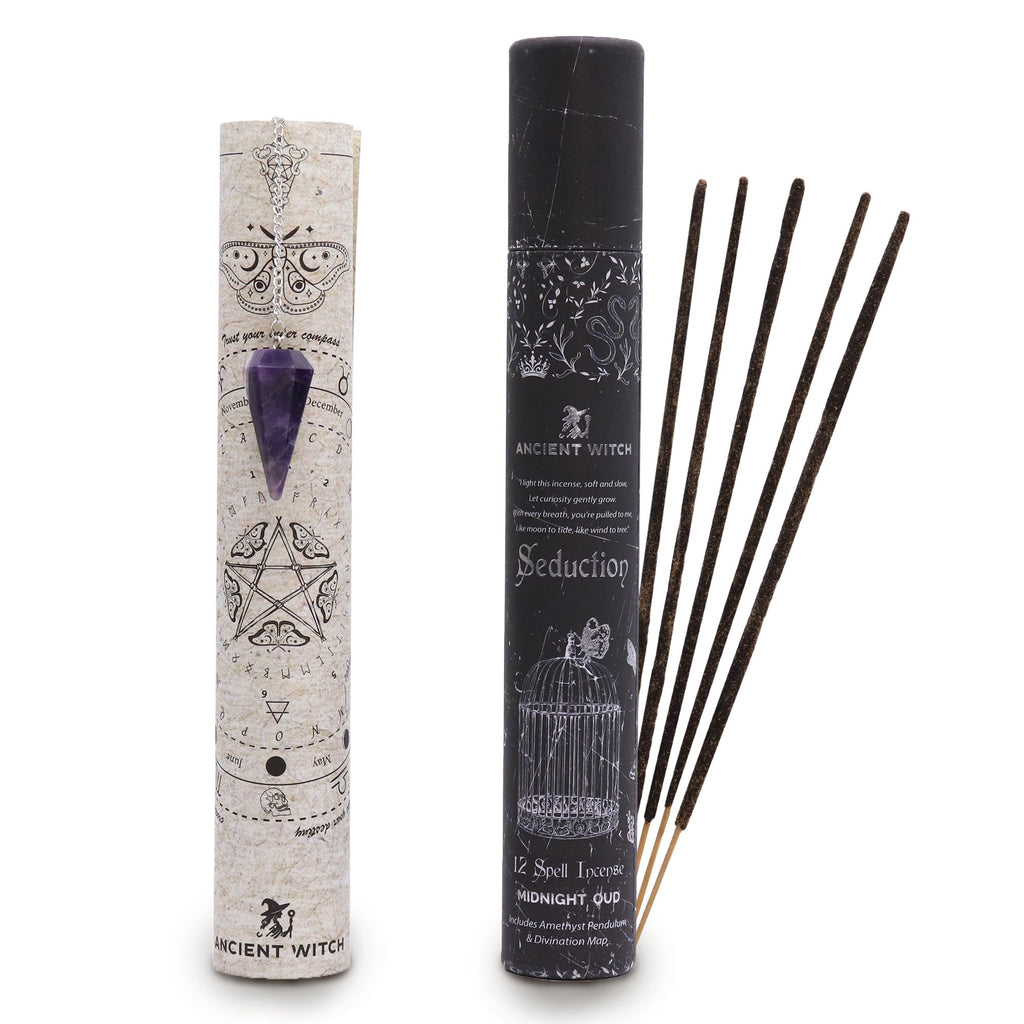 Ancient Witch Spell Incense Seduction with Amethyst Pendulum