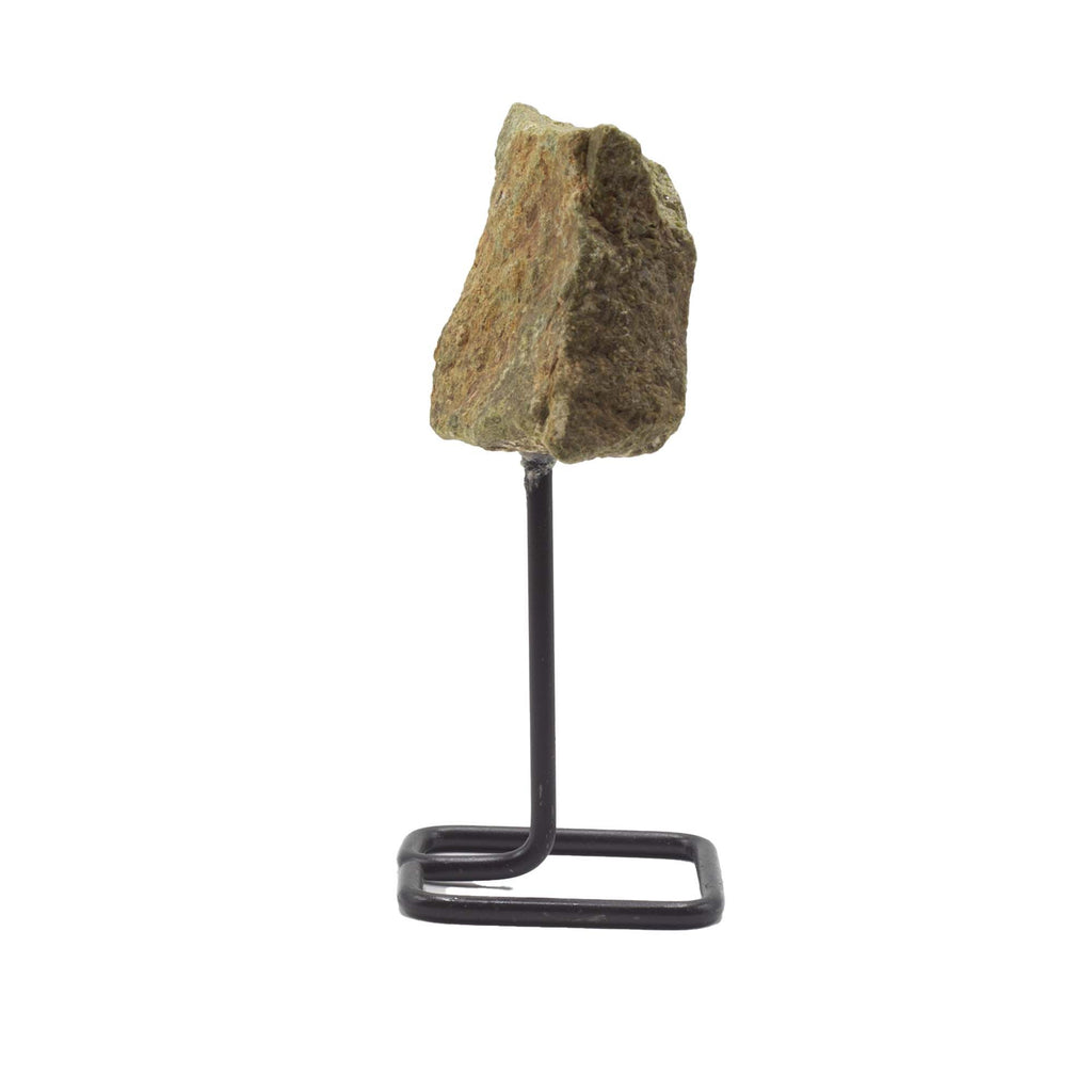 Epidote Mineral Specimen on Metal Stand for Unique Displays