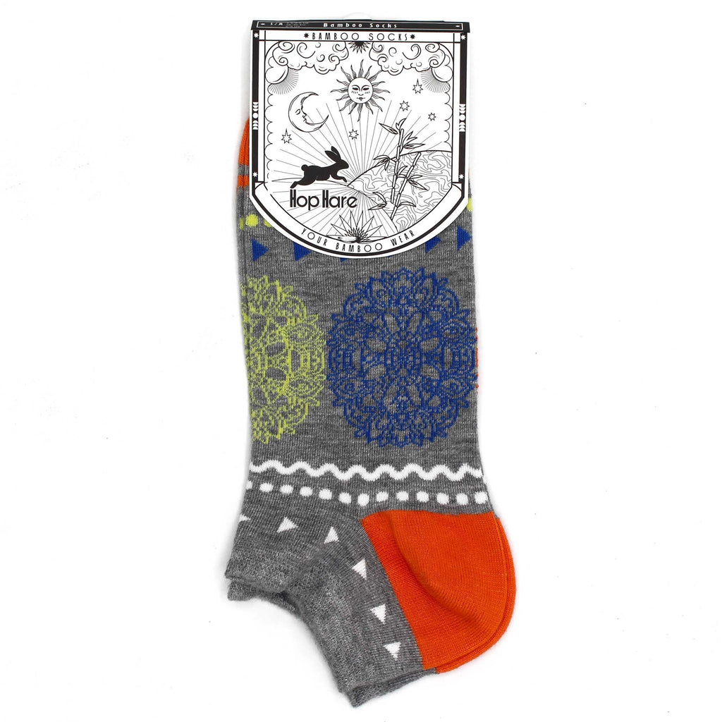 S/M Hop Hare Bamboo Socks Low Cut Flowers of Life Design for Comfort