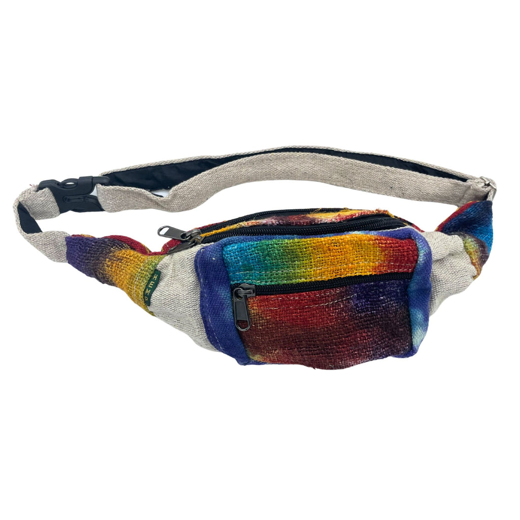 Tiedye Hemp Bum Bag with Adjustable Strap for Versatile Wear