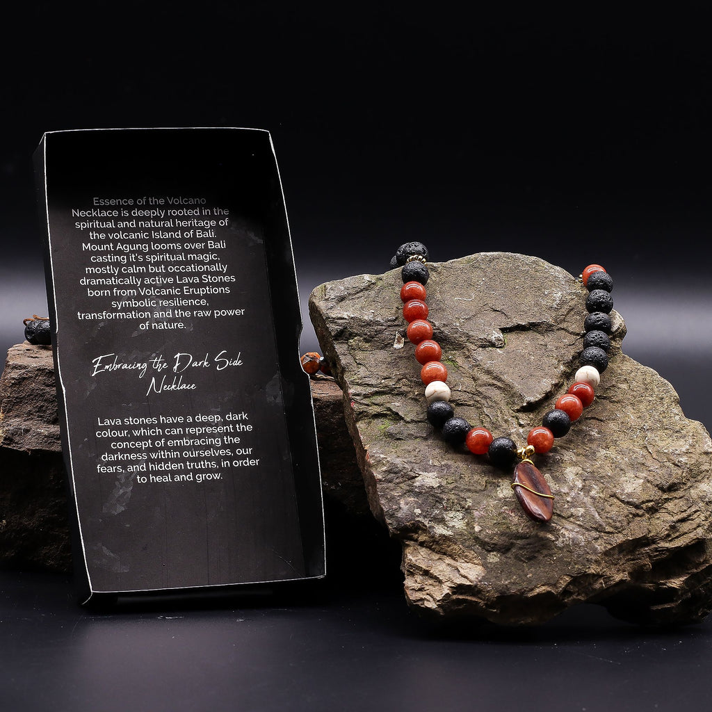Essence of the Volcano Necklace with Authentic Lava Stones Gift