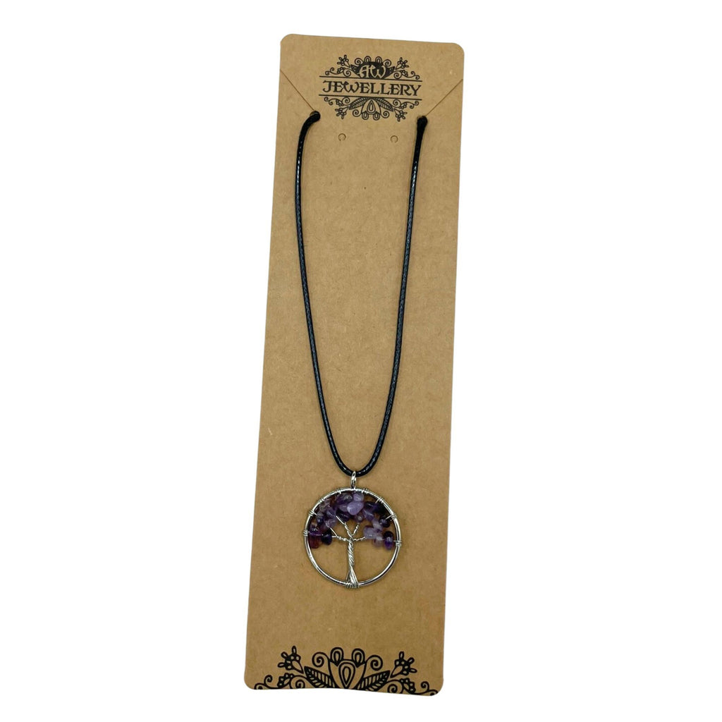 Tree of Life Pendant in Amethyst with Intricate Design Detail