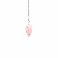 Raw Gemstone Pendulum - Rose Quartz
