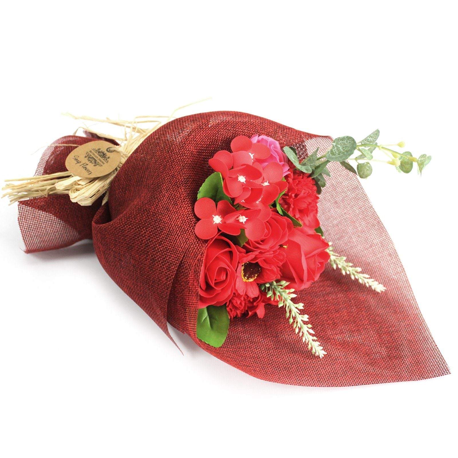 Standing Soap Flower Bouquet Red for Luxurious Bathing Bliss