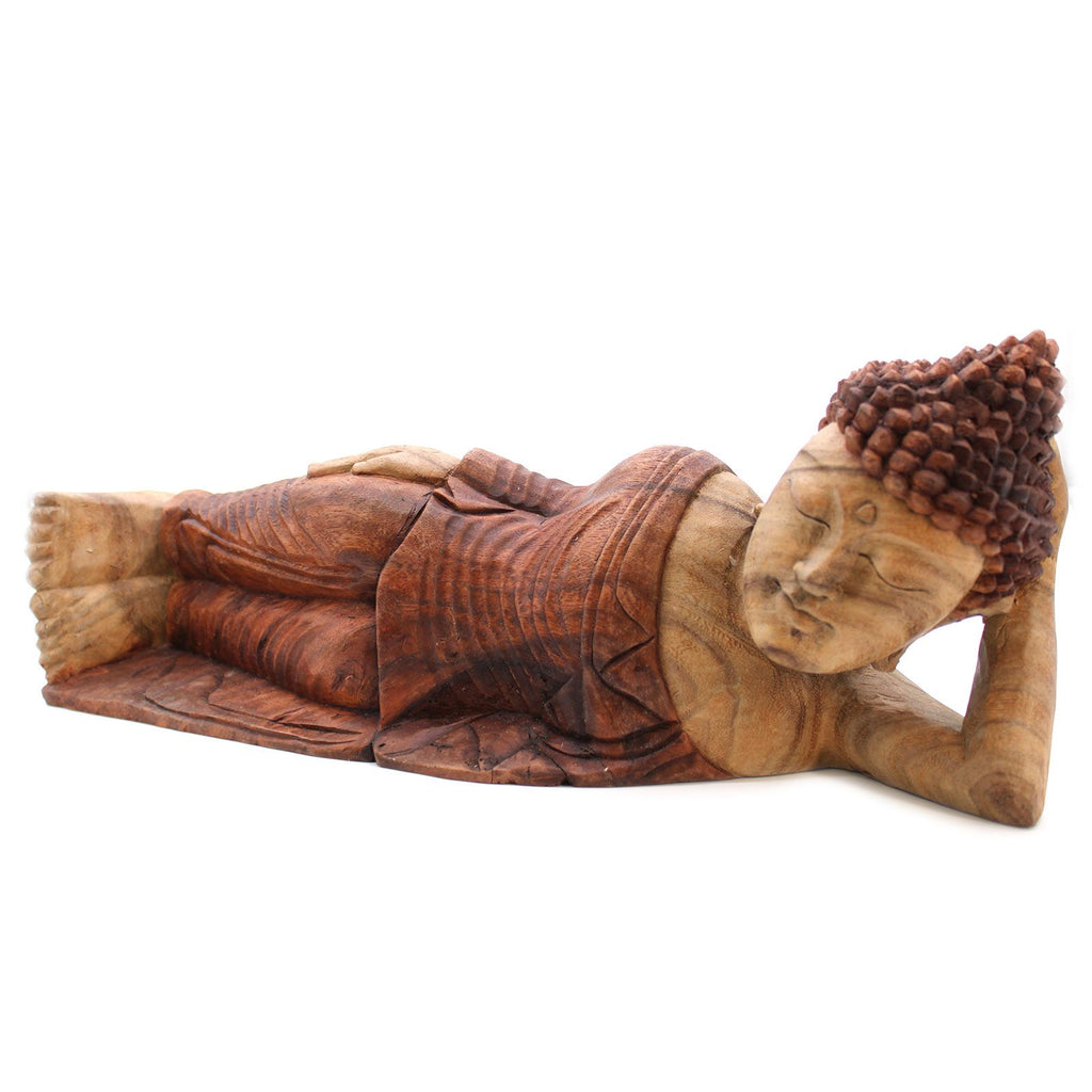 Sleeping Buddha Hand Carved Statue 50cm Unique Art Piece