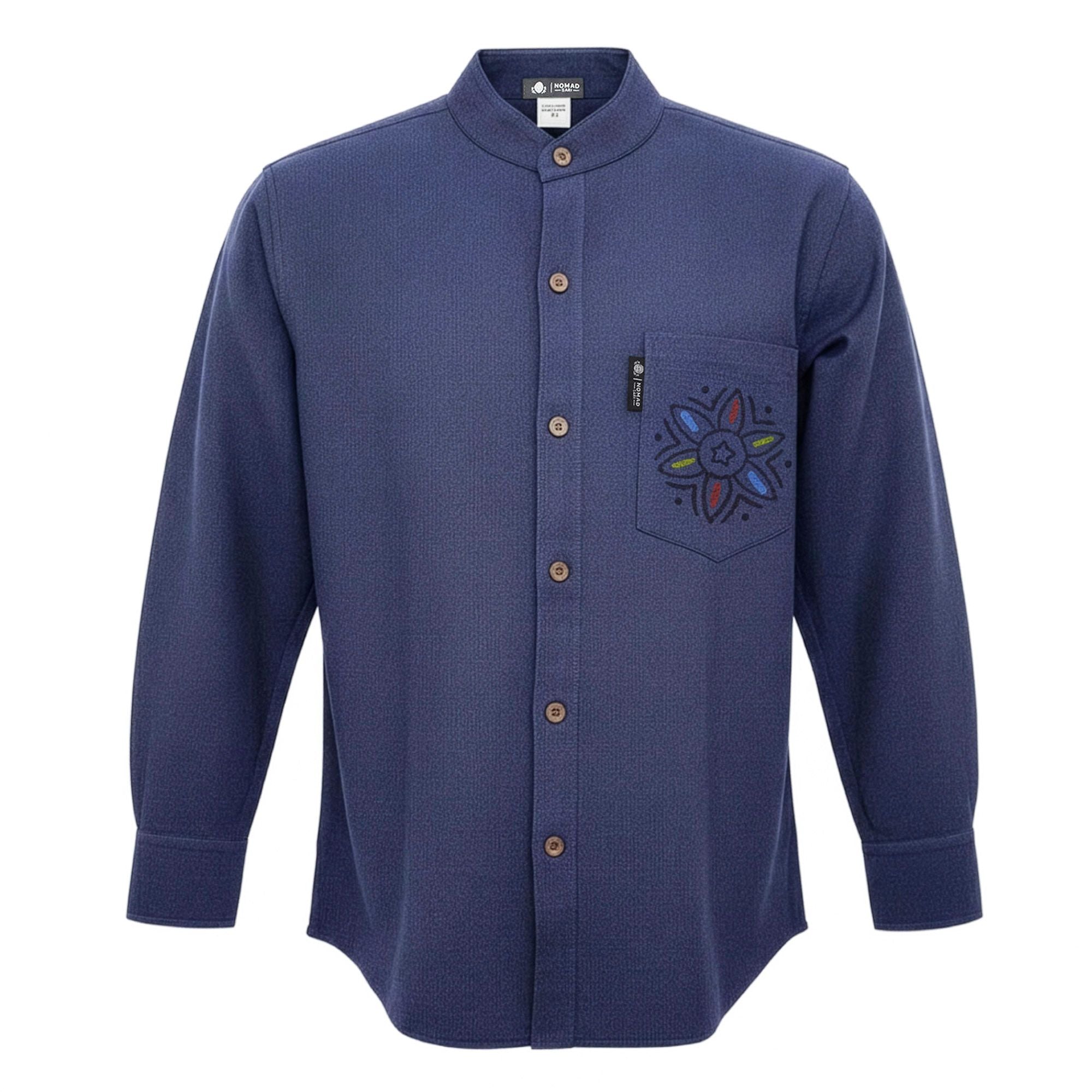 Nomad Sari Kathmandu Shirt in Indigo with Unique Pocket Detail