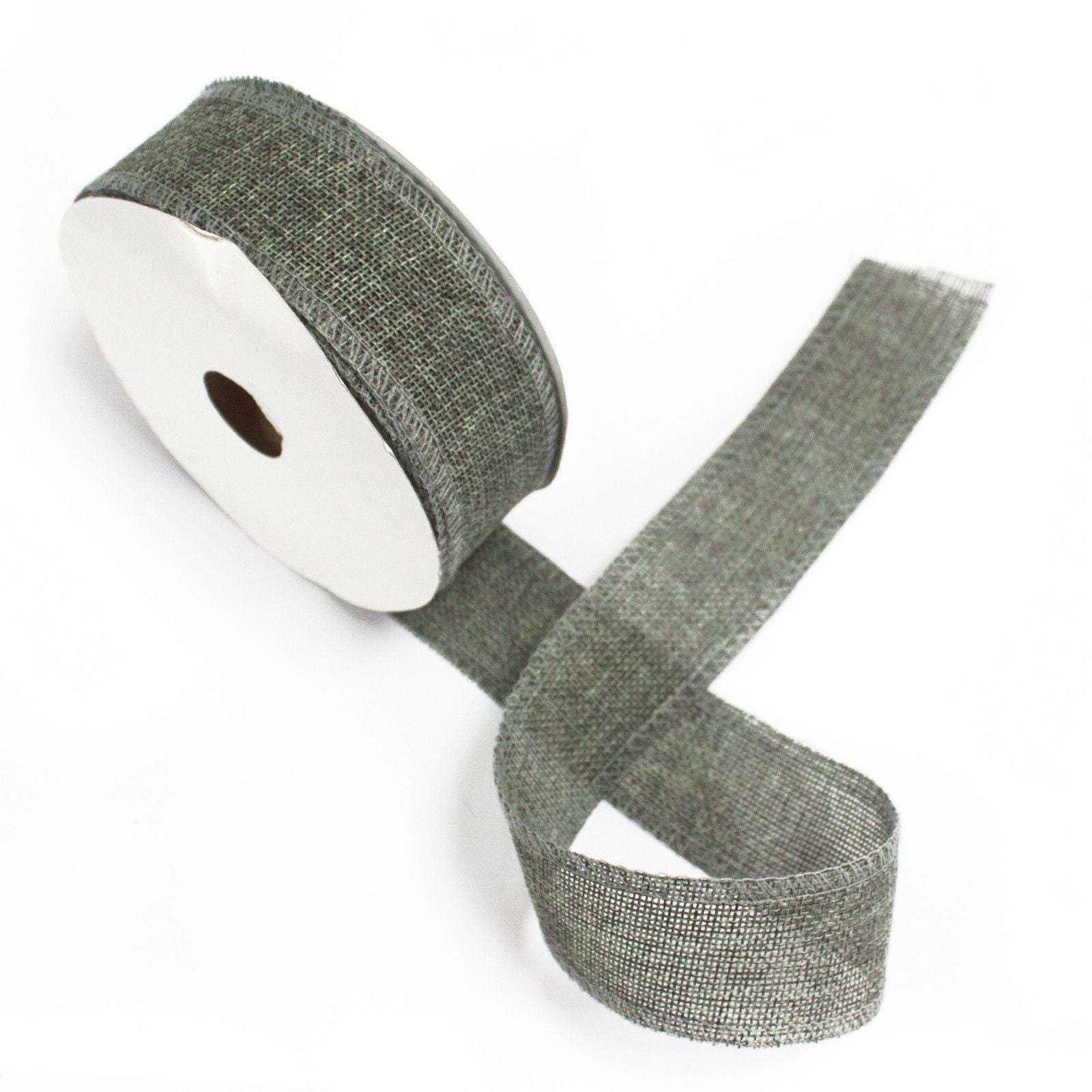 Natural Texture Ribbon 38mm x 20m in Charcoal for Gift Wrapping