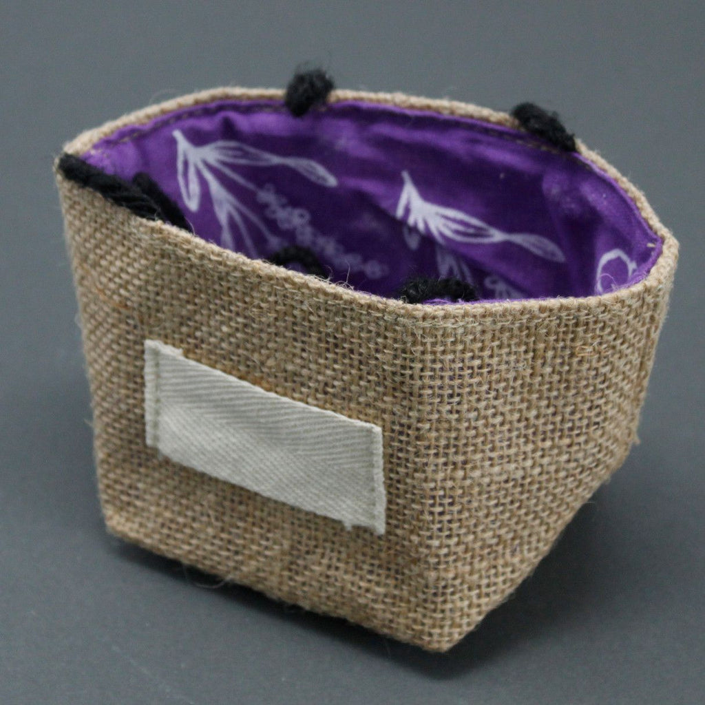 Natural Jute Cotton Gift Bag with Lavender Lining for Gifting