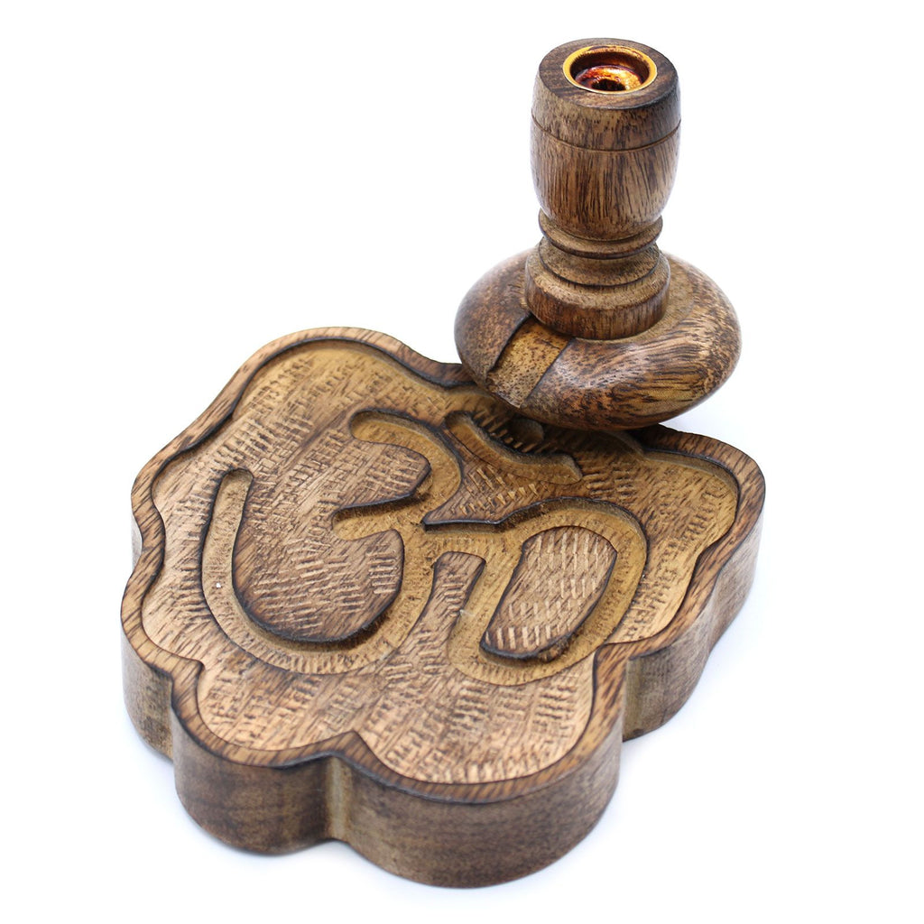 Small Mango Wood Backflow Burner Ohm for Unique Aromatic Experiences
