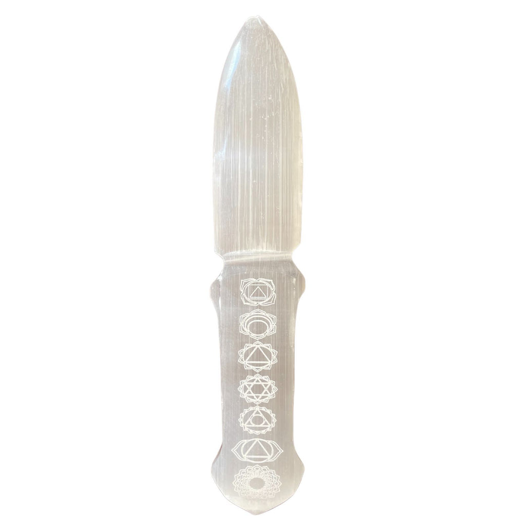 Selenite Ritual Knife for Chakra Cleansing and Energy Work Tool