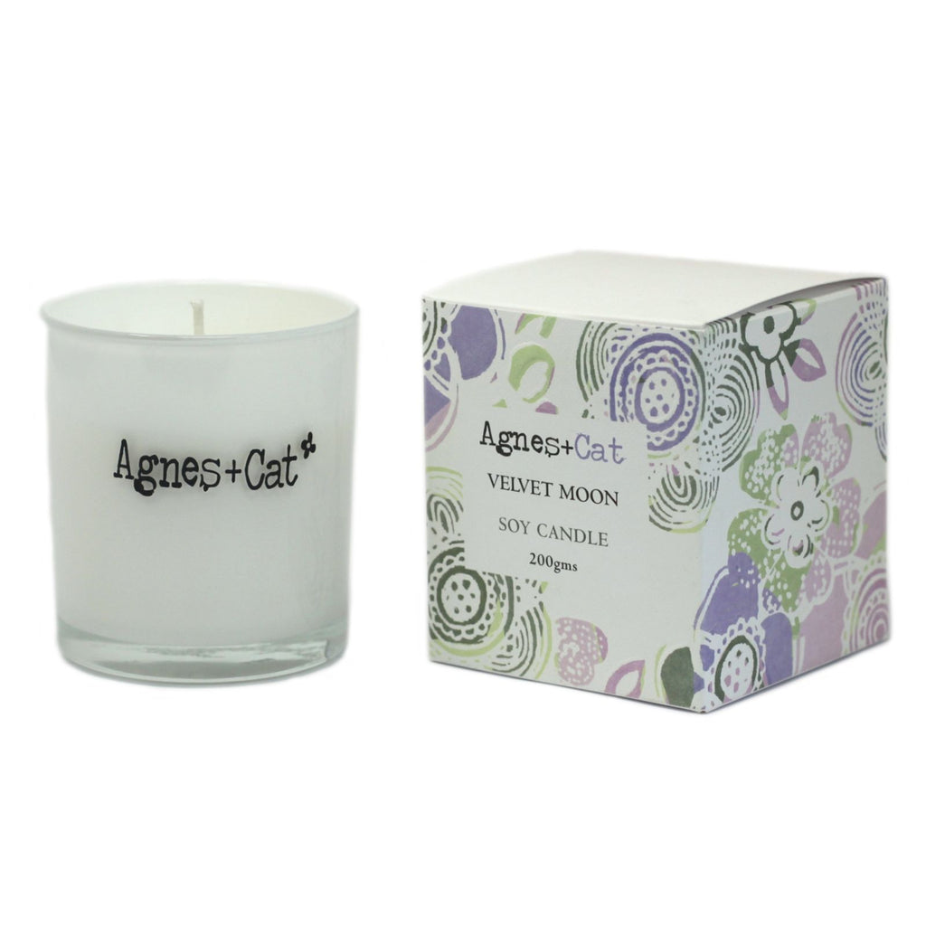 Agnes + Cat Velvet Moon Votive Candle for Relaxing Evening Ambience