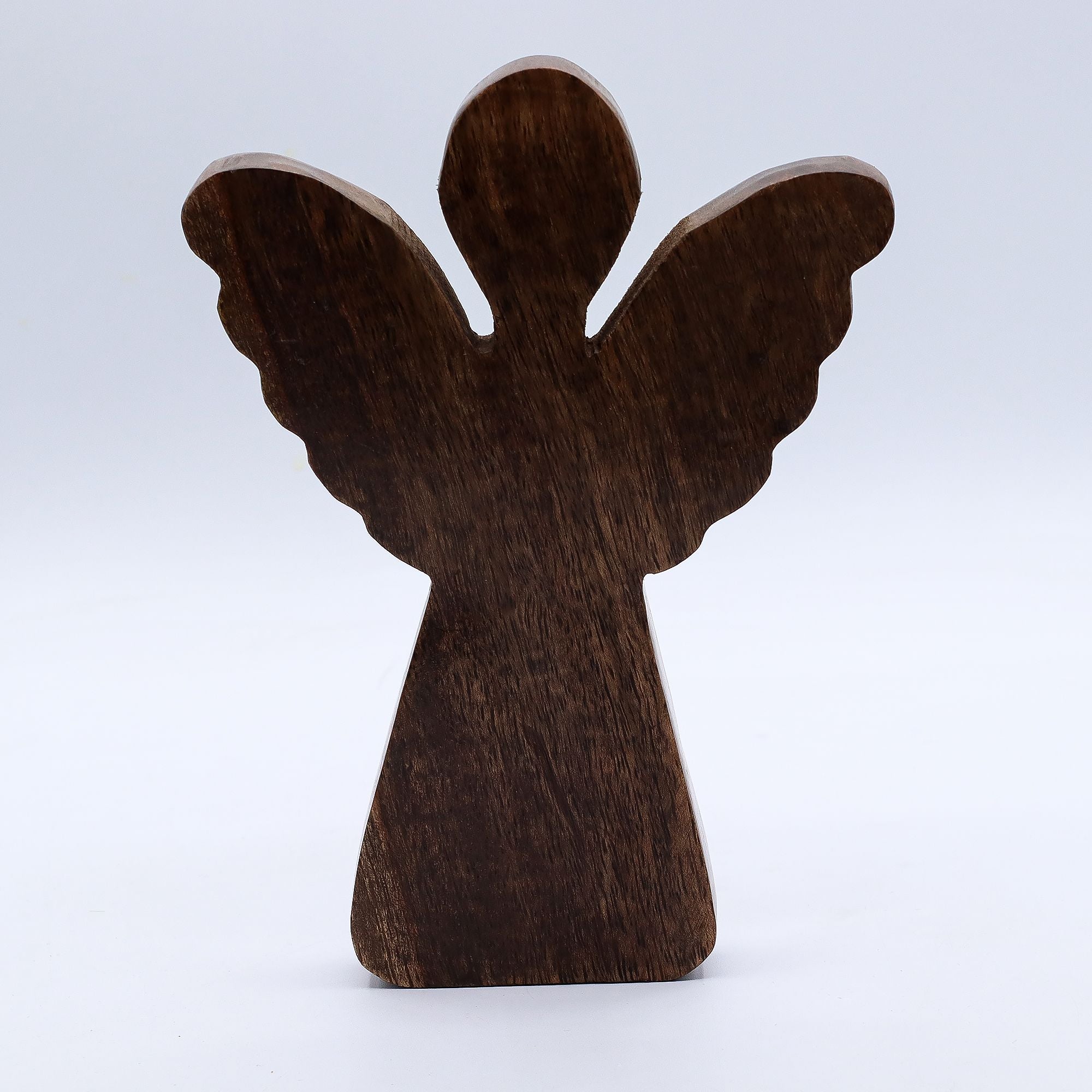 Large Mango Wood Angel with Gold Wings for Home Display Decor