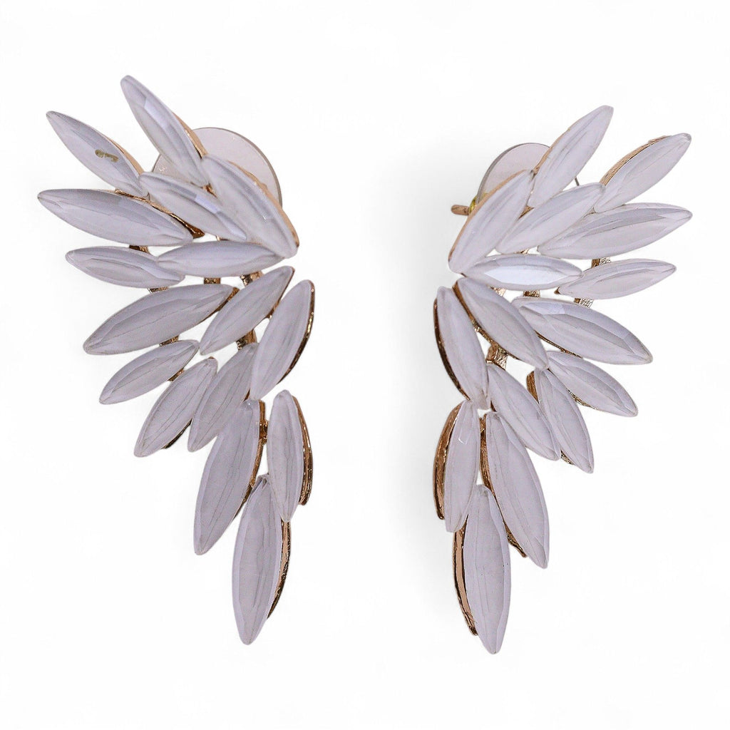Pearl Vintage Glass Angel Wings Earrings for Elegant Style