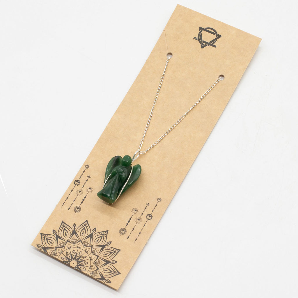 Gemstone Guardian Angel Pendant in Green Aventurine Design