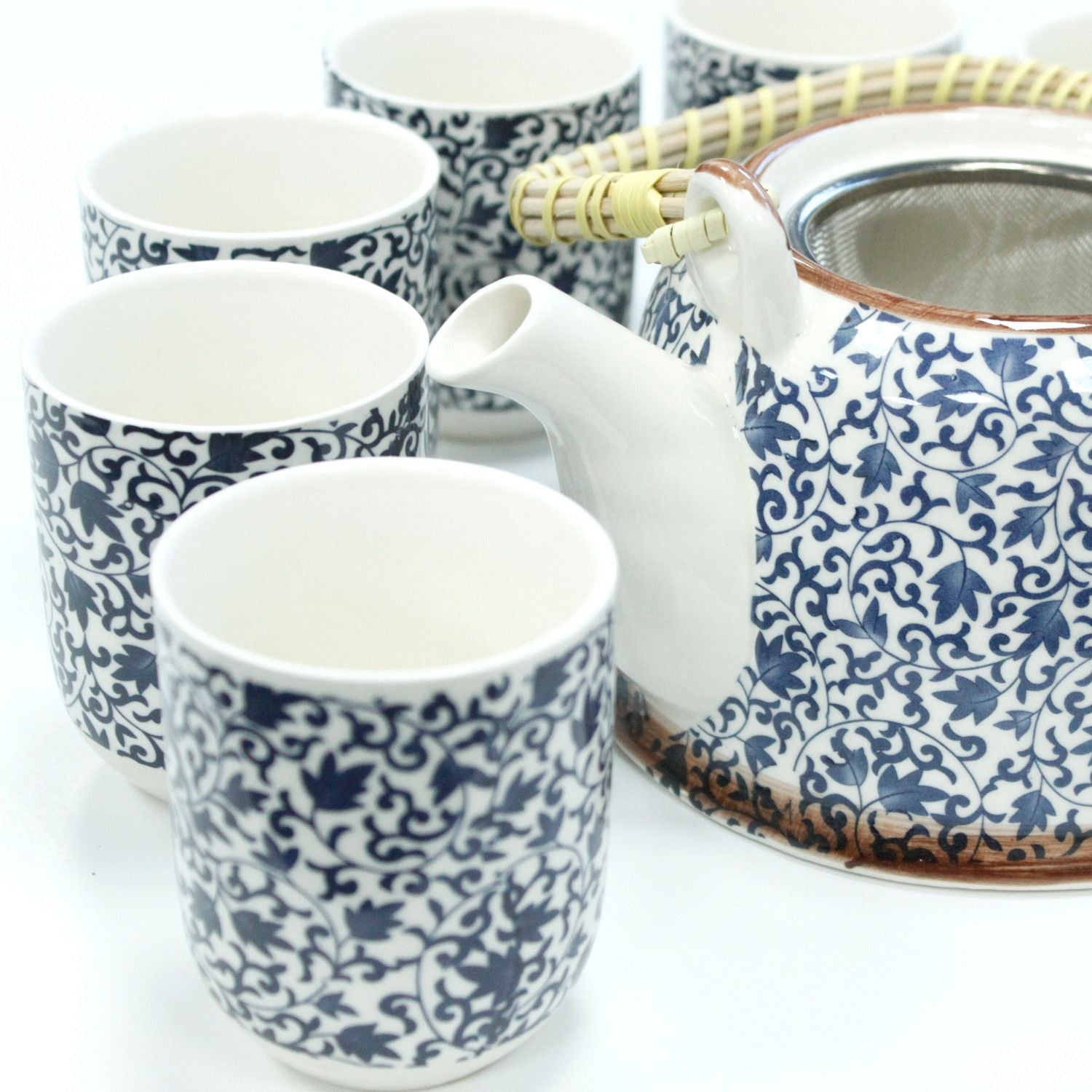 Herbal Teapot Set with Blue Pattern for Tea Lovers and Gifting