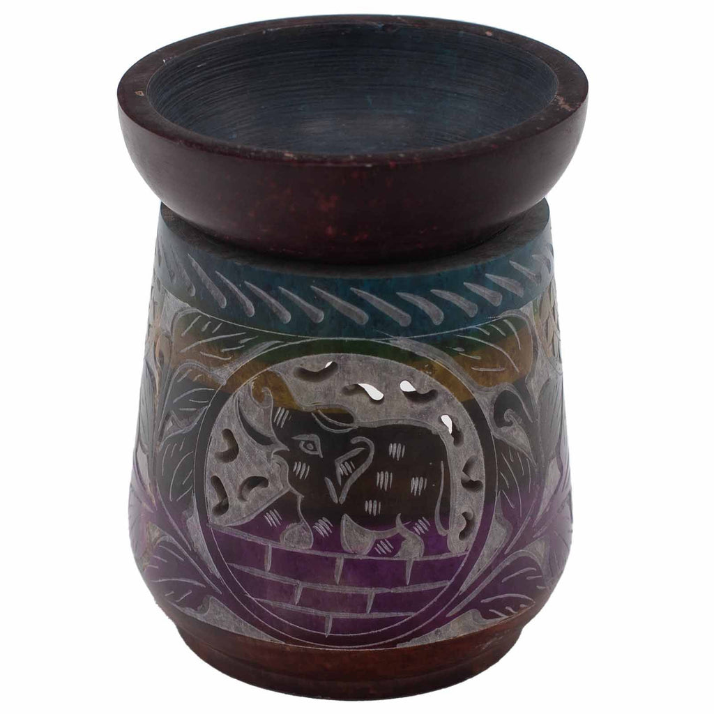 Large Elephant Soapstone Oil Burner in Five Stunning Colours