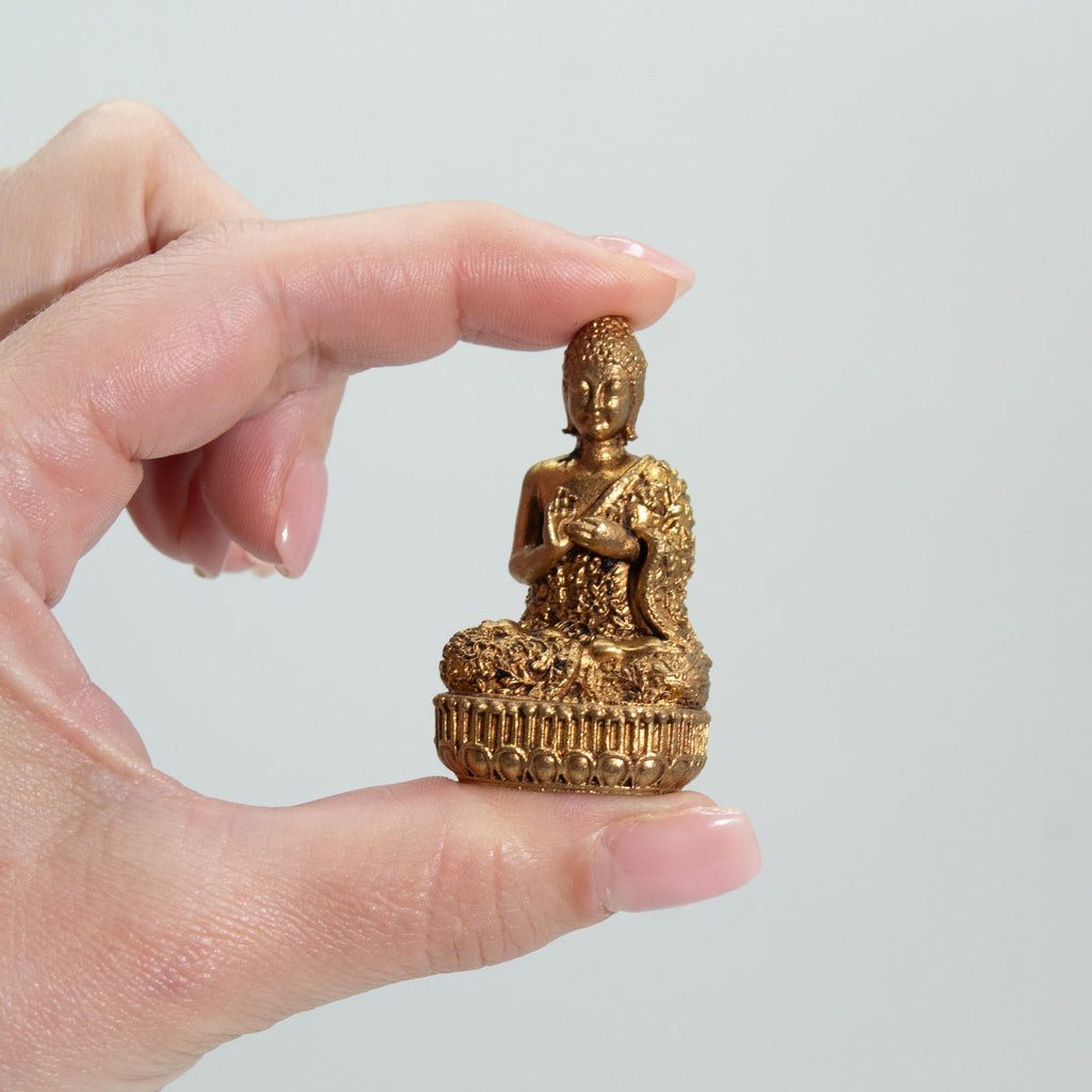 Brass Miniature Buddha Figure Elegant Decorative Accent for Home