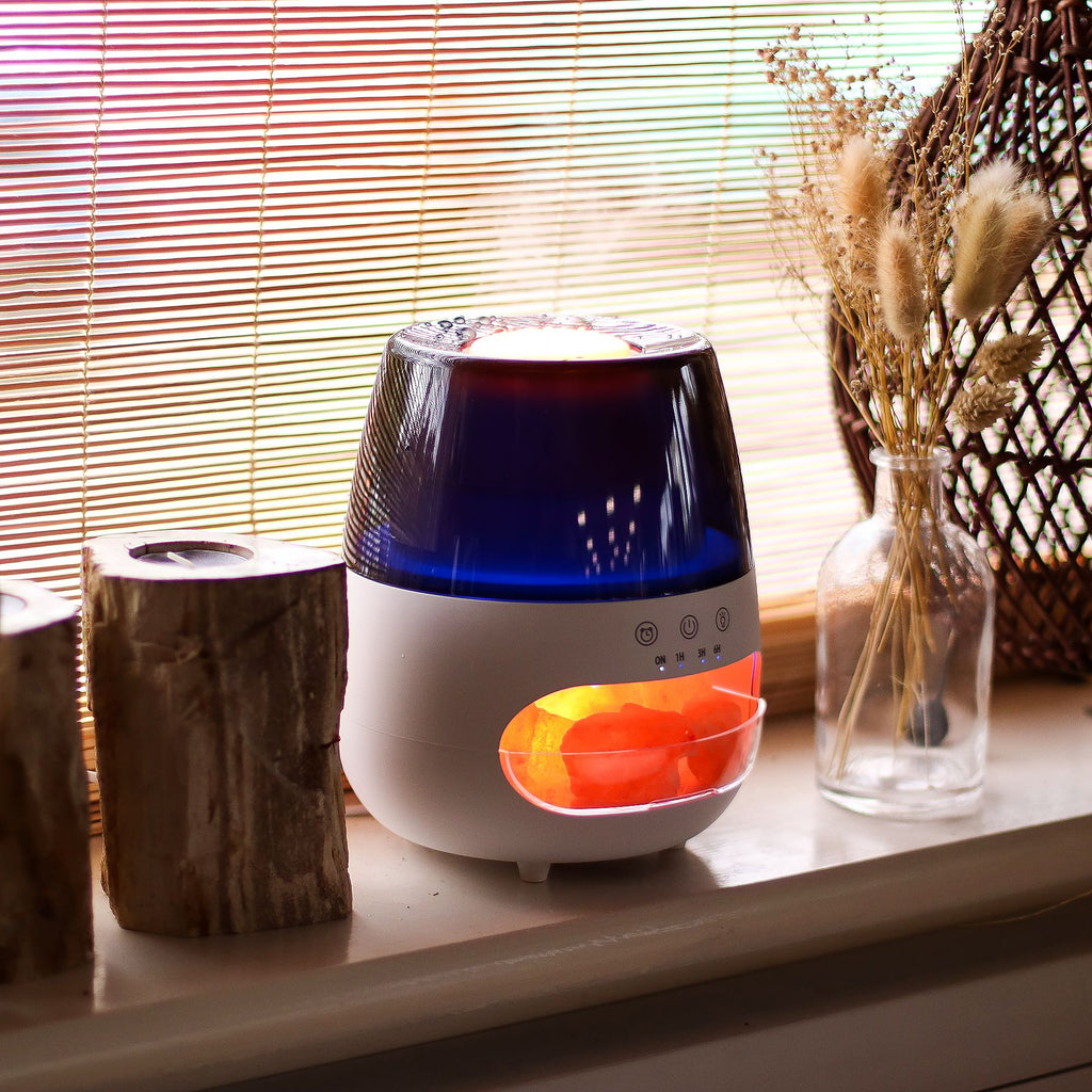 Salt Stone Flame Effect Aroma Diffuser with Timer and USB Power