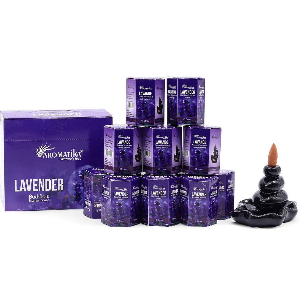 Pack of 10 Lavender Masala Backflow Incense Cones for Relaxation