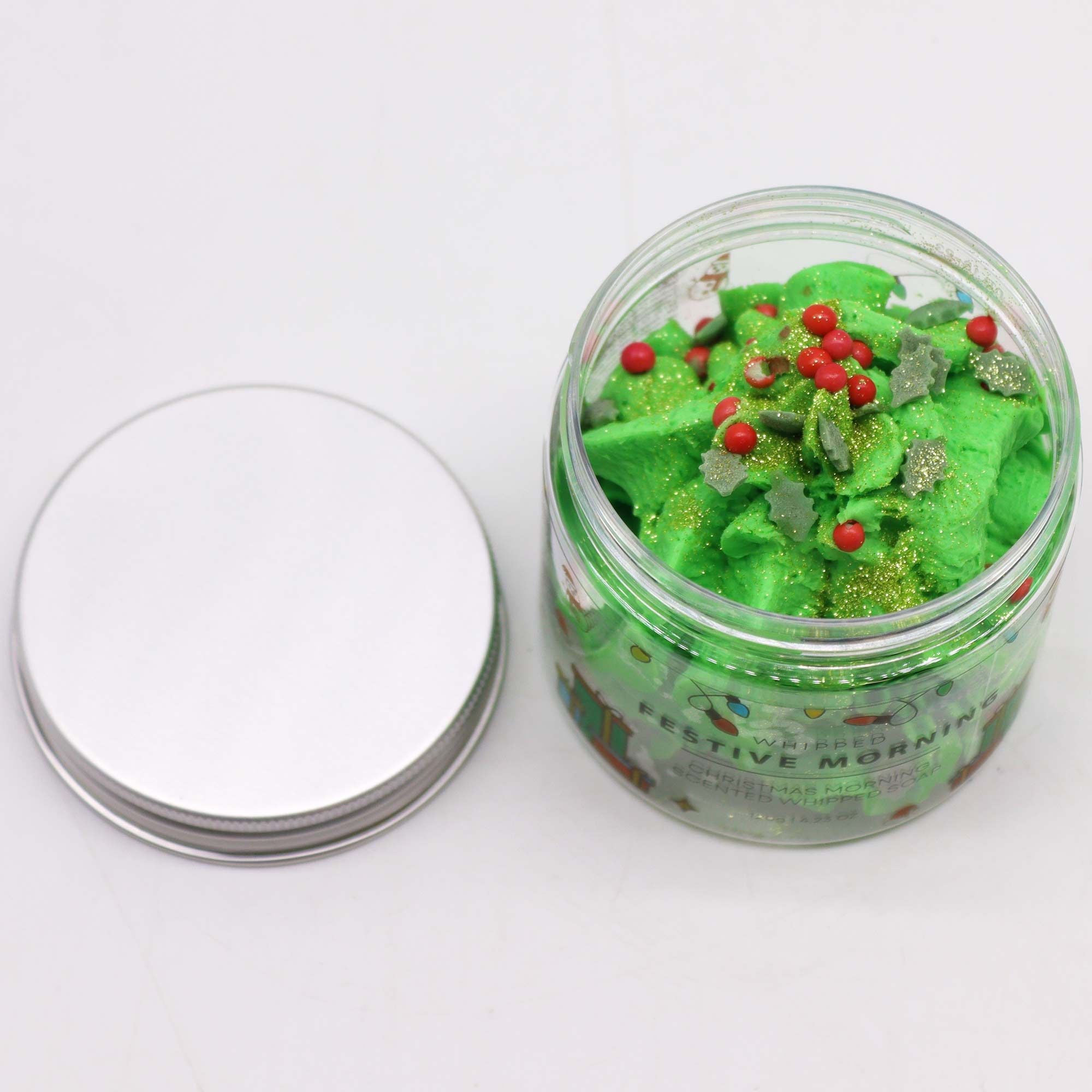 Festive Morning Whipped Soap 120g with Charming Christmas Trees