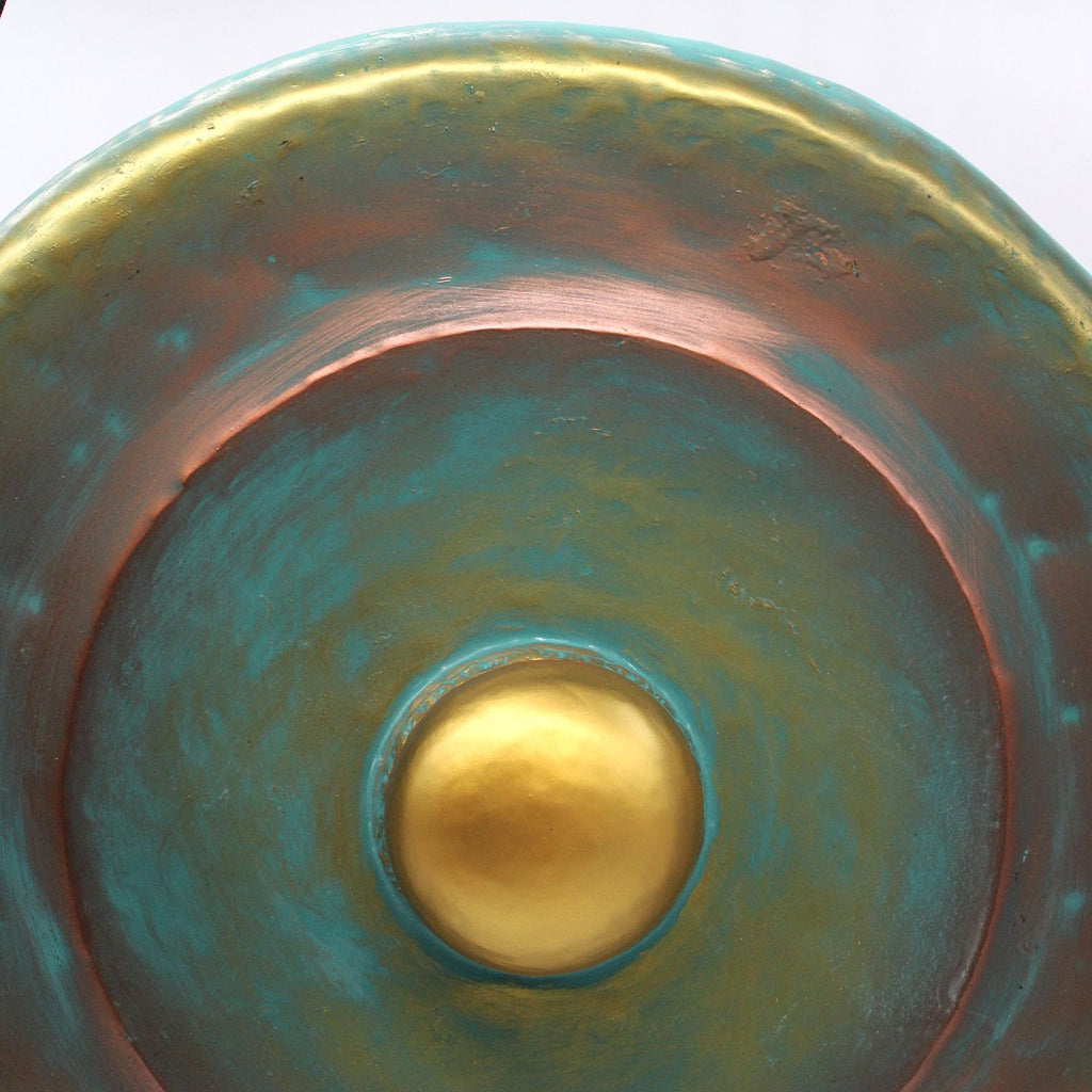 Medium Greenwash Healing Gong with Stand 50cm for Home Decor