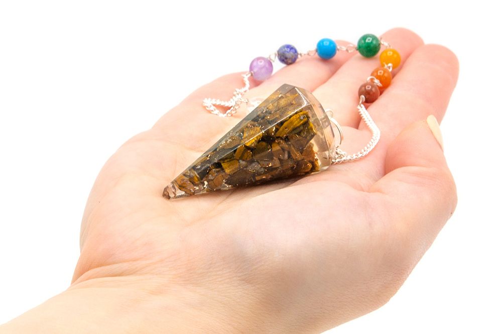 Orgonite Power Chakra Pendulum with Tiger Eye for Dowsing