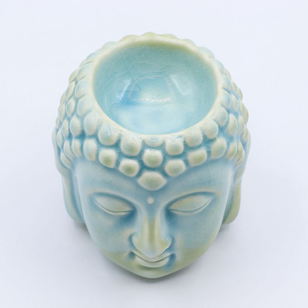 Buddha Oil Burner Blue for Calming Home Fragrance and Decor