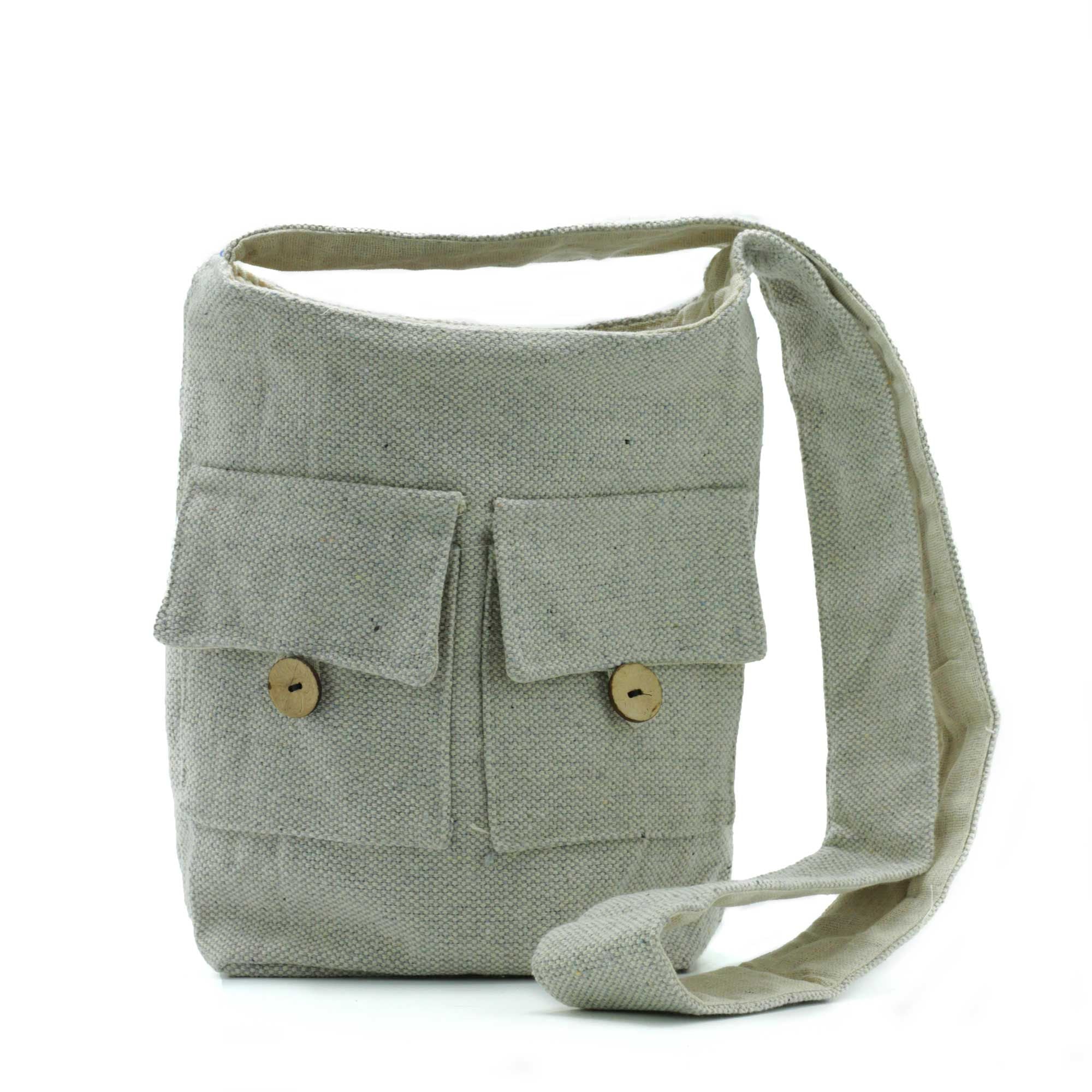 Natural Tones Two Pocket Bag in Stone for Everyday Use