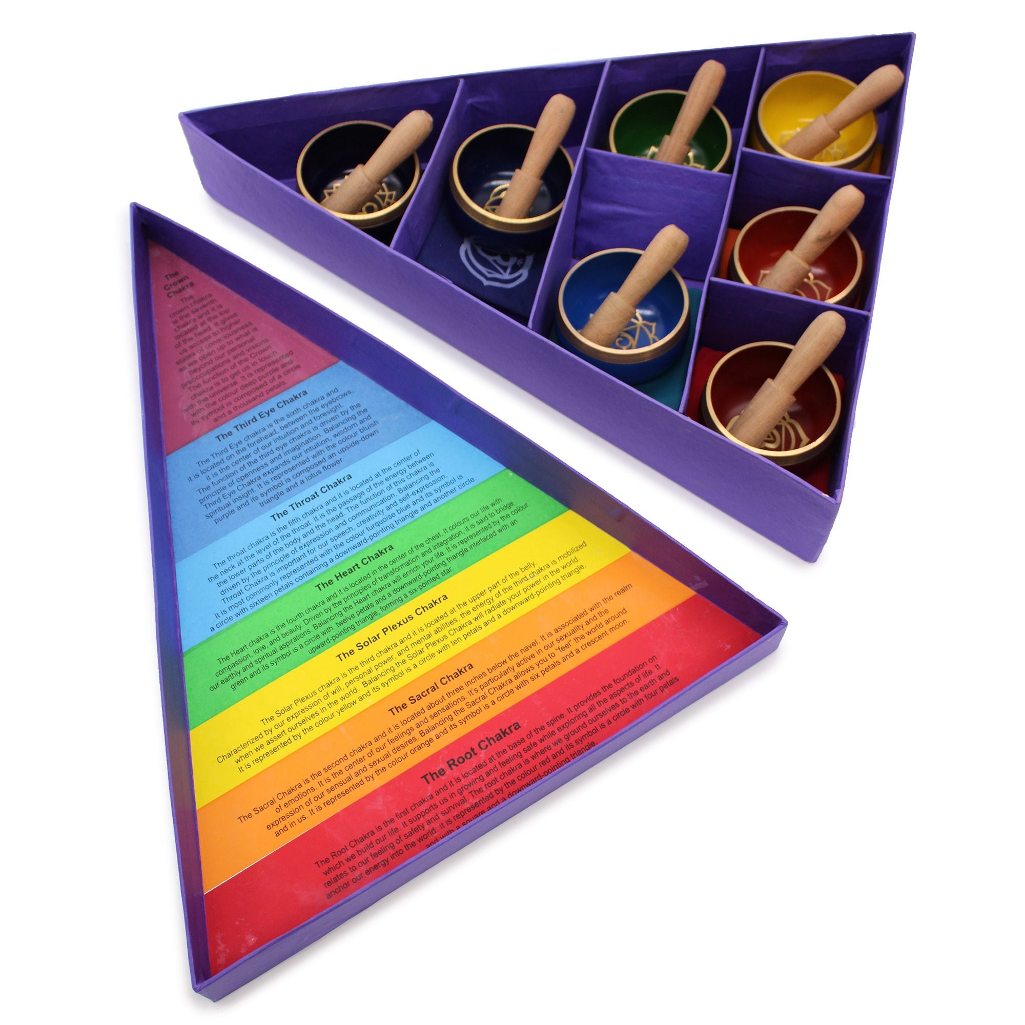 Chakra Pyramid Singing Bowl Gift Set with Seven Bowls for Harmony
