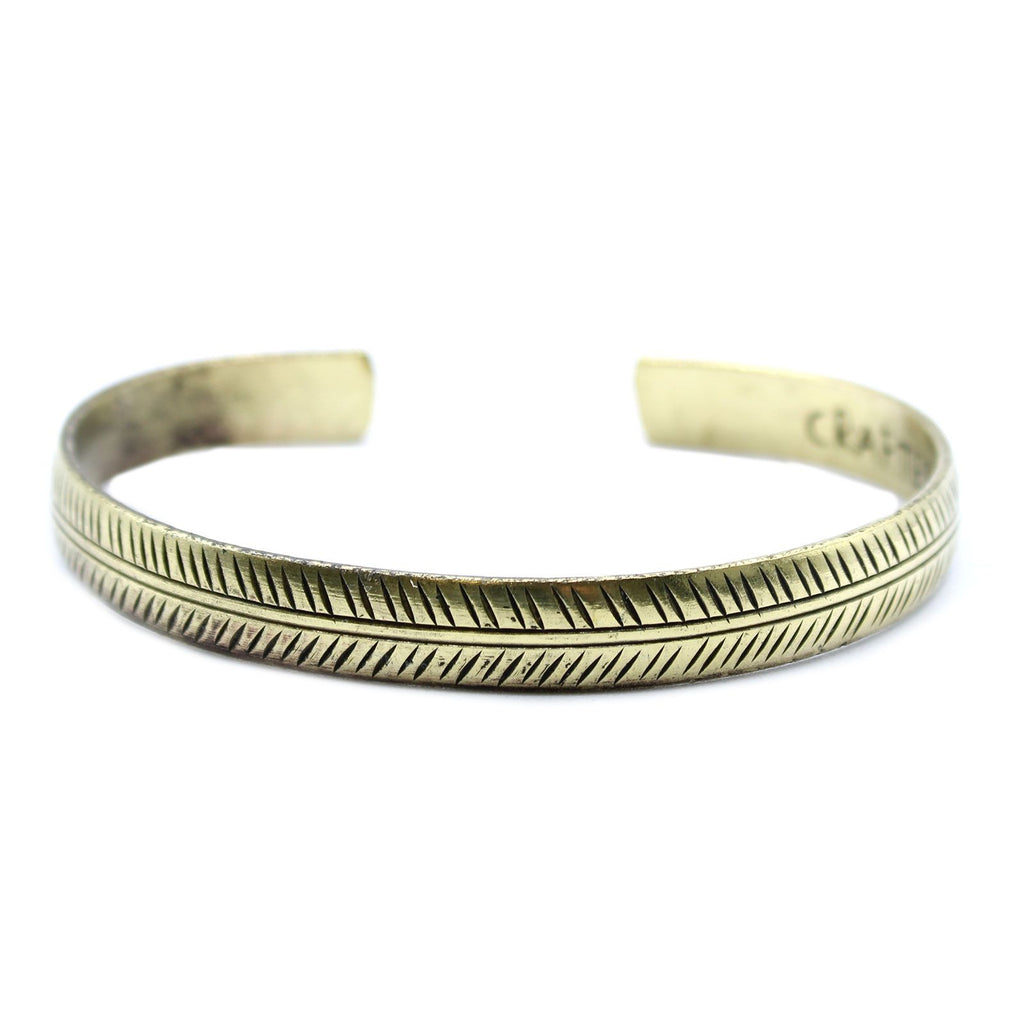 Brass Tibetan Bracelet Slim Tribal Leaf for Unique and Elegant Style