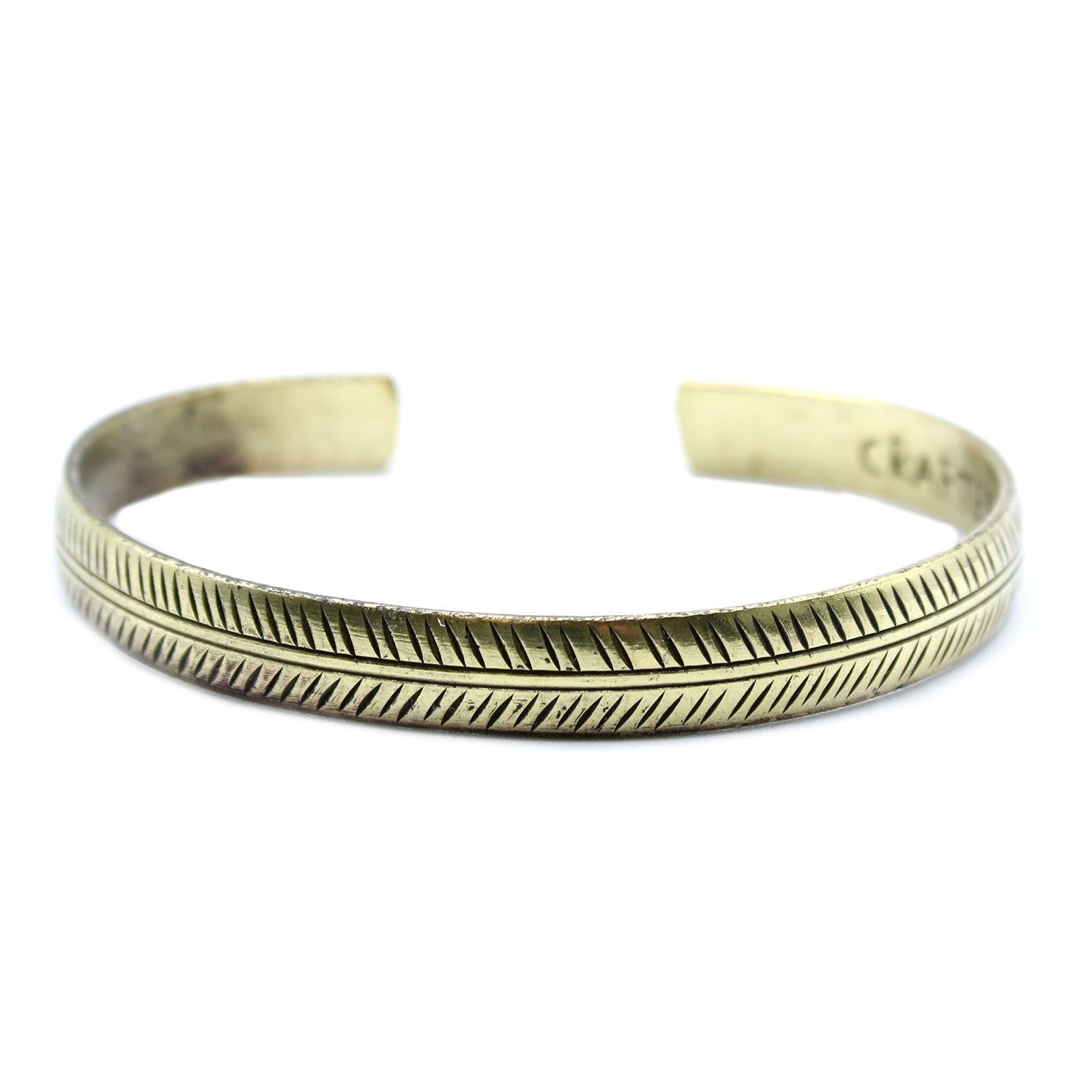 Brass Tibetan Bracelet Slim Tribal Leaf for Unique and Elegant Style