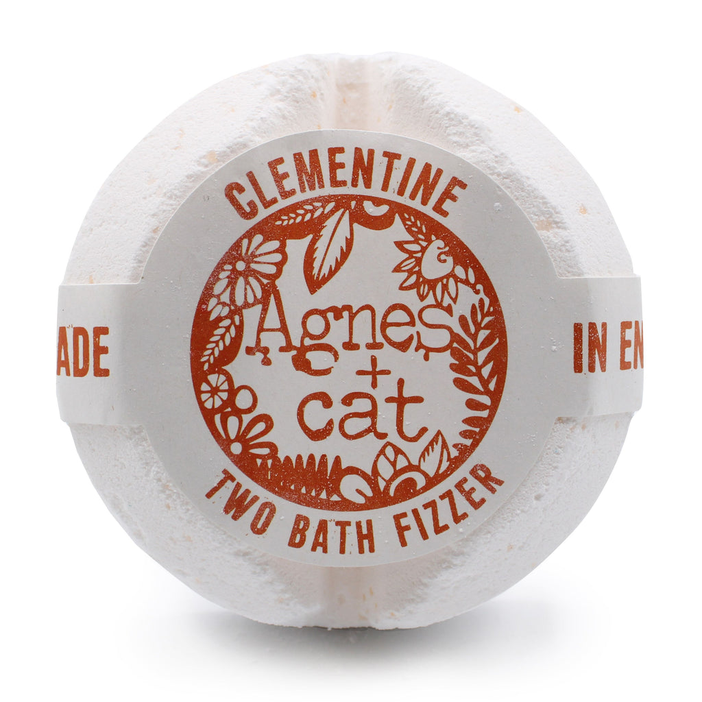 Agnes + Cat Clementine Bath Fizzer for Refreshing Citrus Soaks