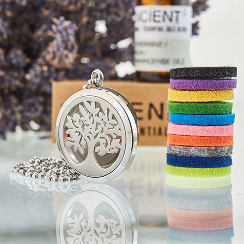 Aromatherapy Diffuser Necklace Tree of Life 30mm for Essential Oils