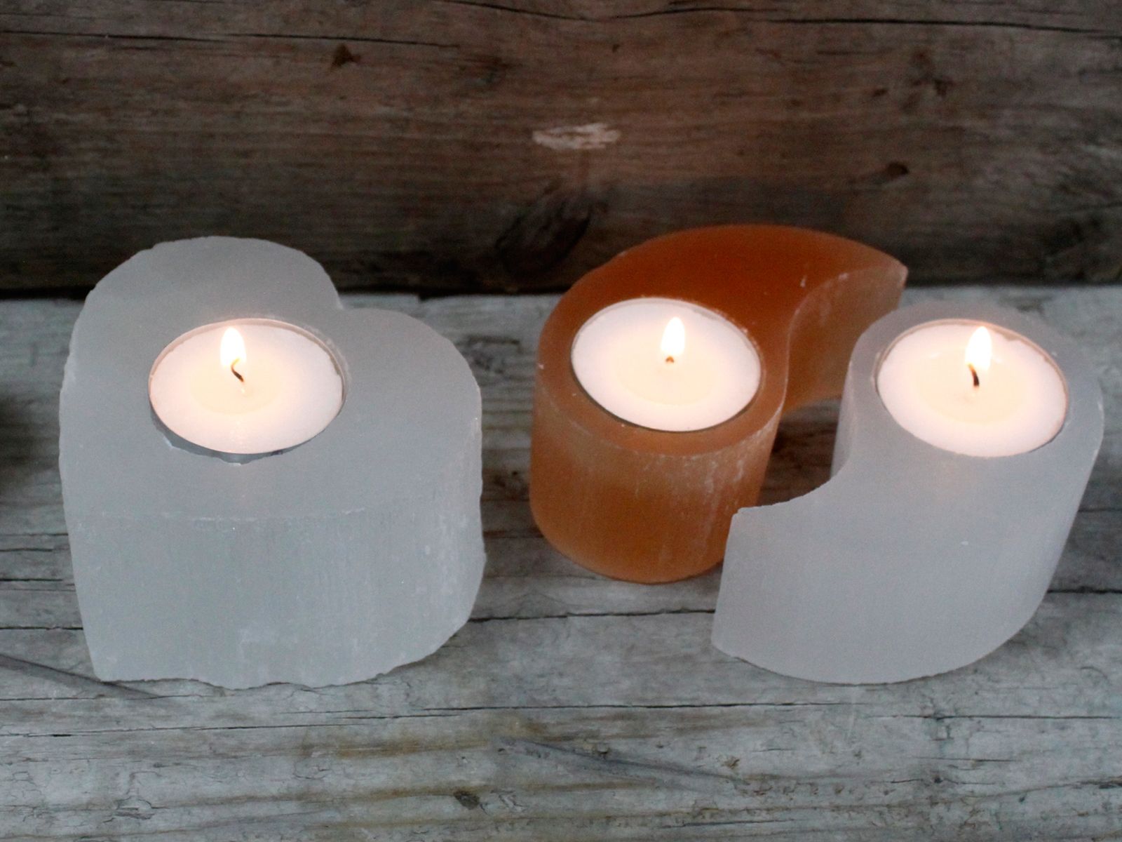 Selenite Ying Yang Candle Holder for Elegant Home Decor