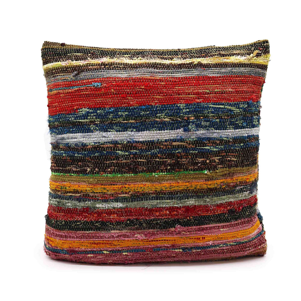 Rag Rug Cushion Covers in Natural Greens for Home Decor Styling