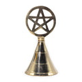 Altar Brass Bell with Pentagram Design for Rituals and Home Decor