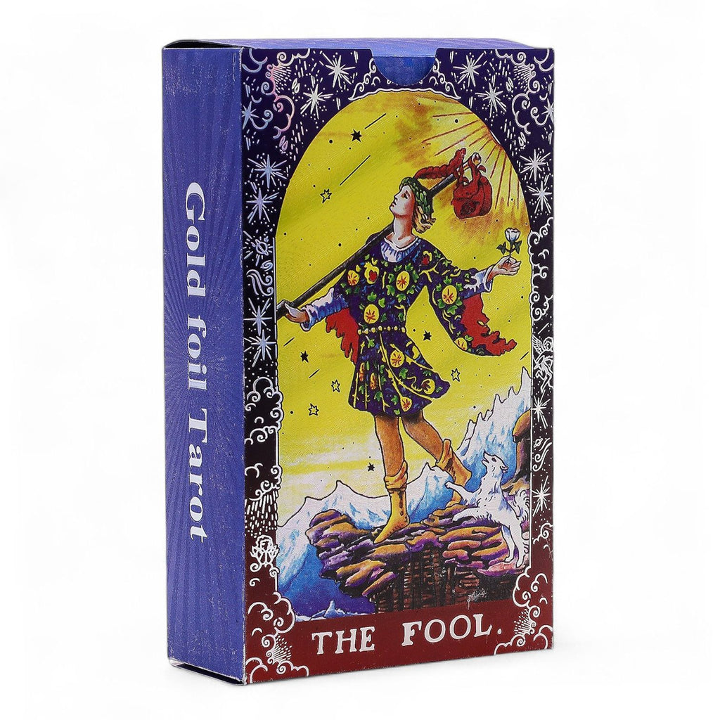 Blue Foil Tarot Card Set with Mandala Design and Booklet Included