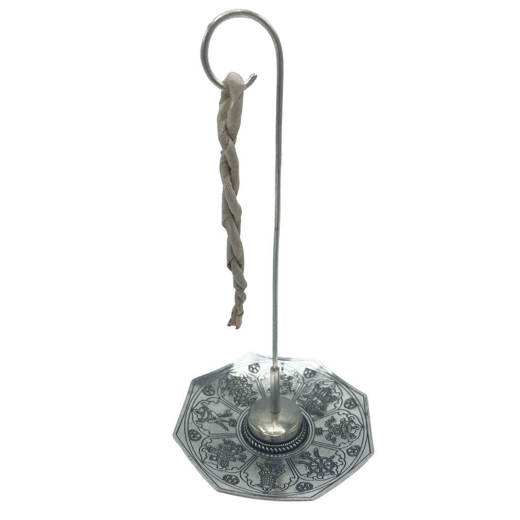 Astamangal Rope Incense Set with Silver Plated Holder Design