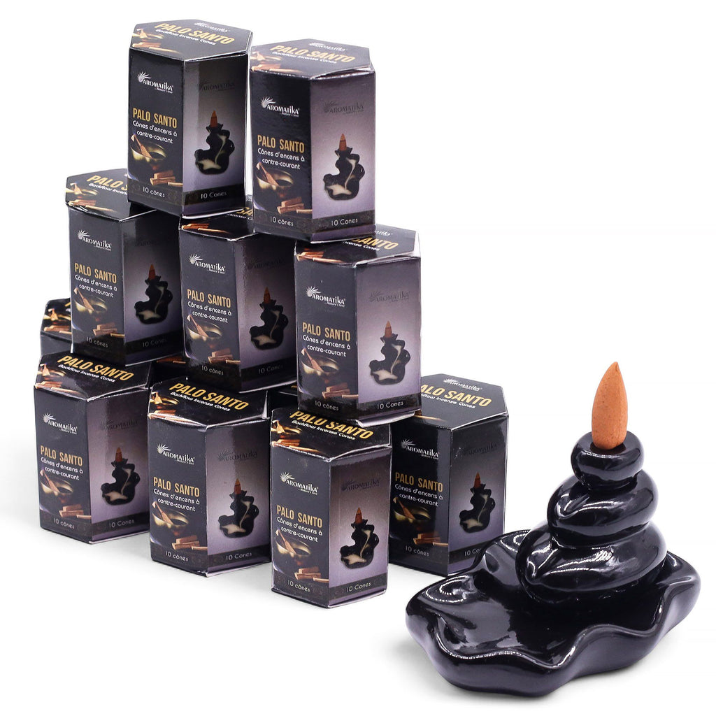Pack of 10 Aromatika Masala Backflow Incense Cones Palo Santo Aroma