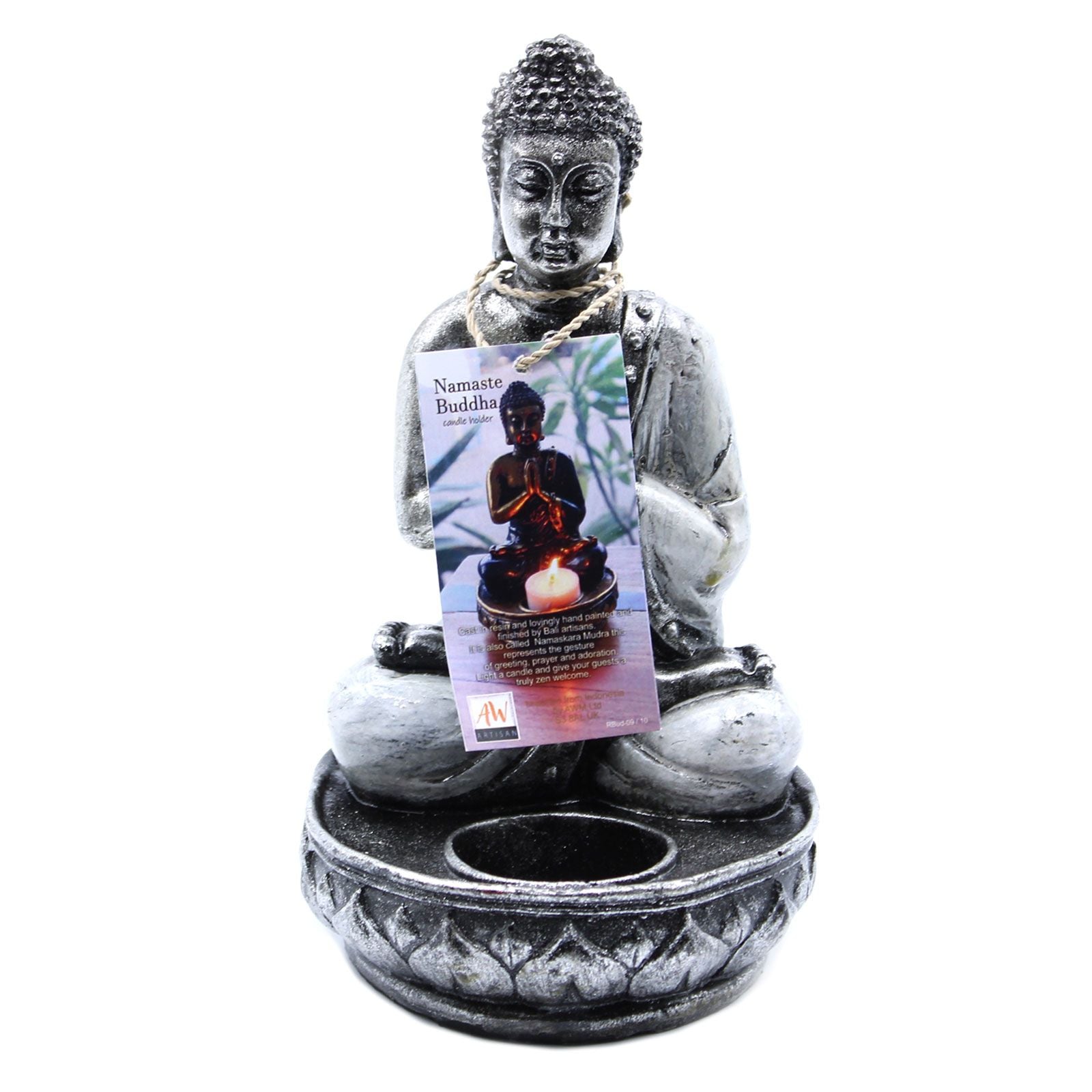 Medium White Buddha Candle Holder for Serene Home Decor