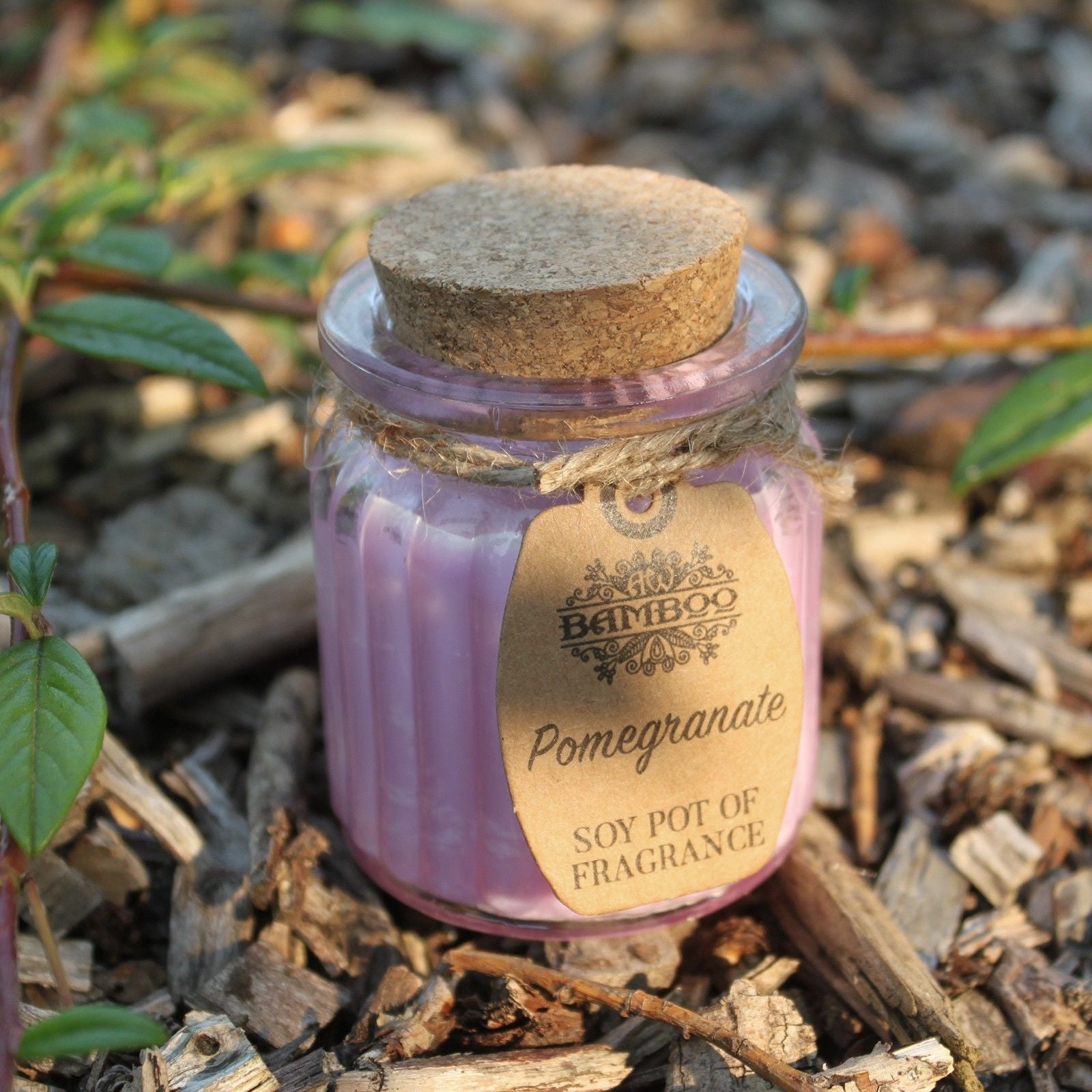 Pomegranate Soy Pot of Fragrance Candles with Cork Lid Design
