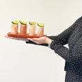Set of 4 Himalayan Salt Shot Glasses with Wooden Serving Stand