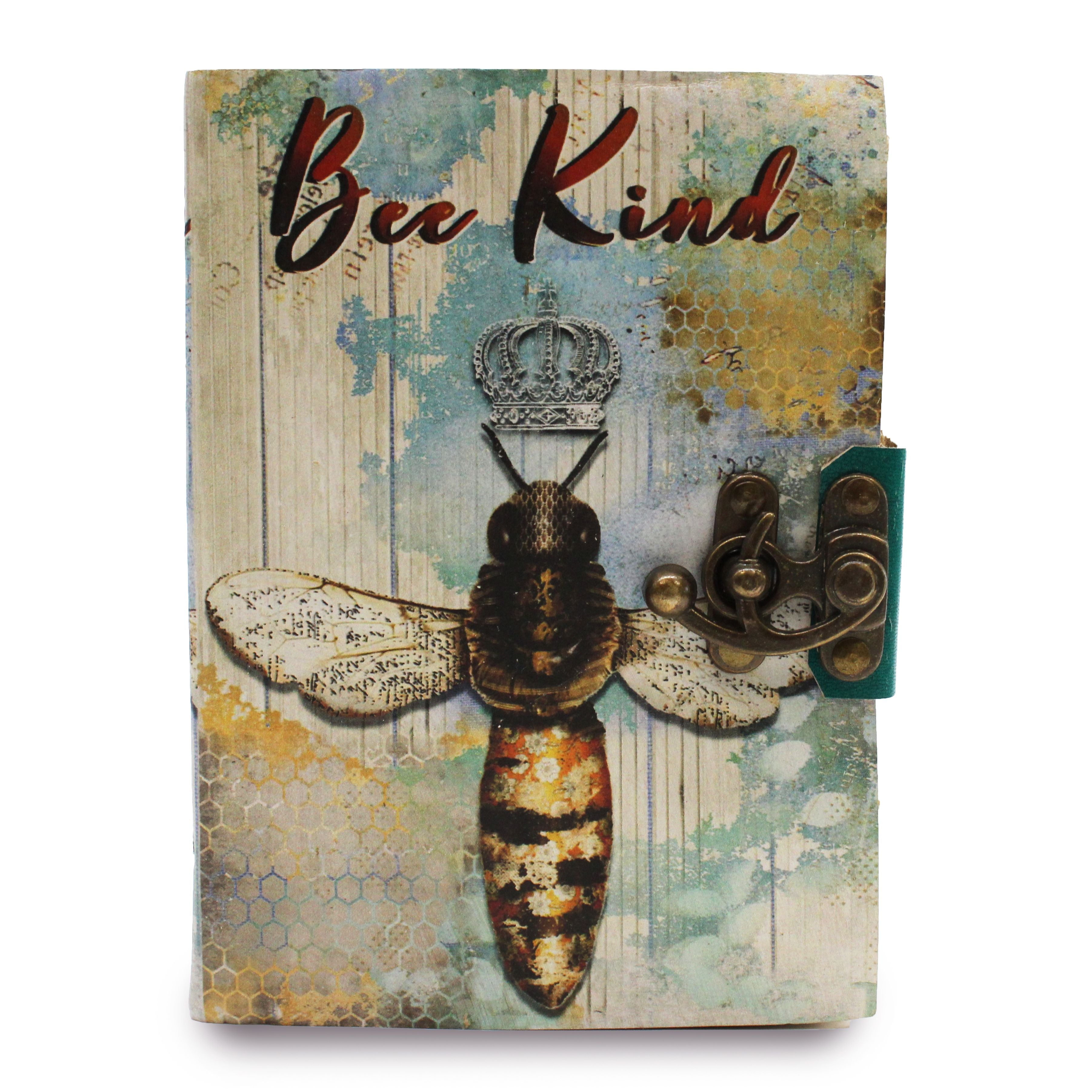 Leather Bee Kind Deckle Edge Notebook for Vintage Journaling