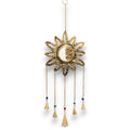 Indian Chimes with Sun Moon Design and 5 Bells for Decor