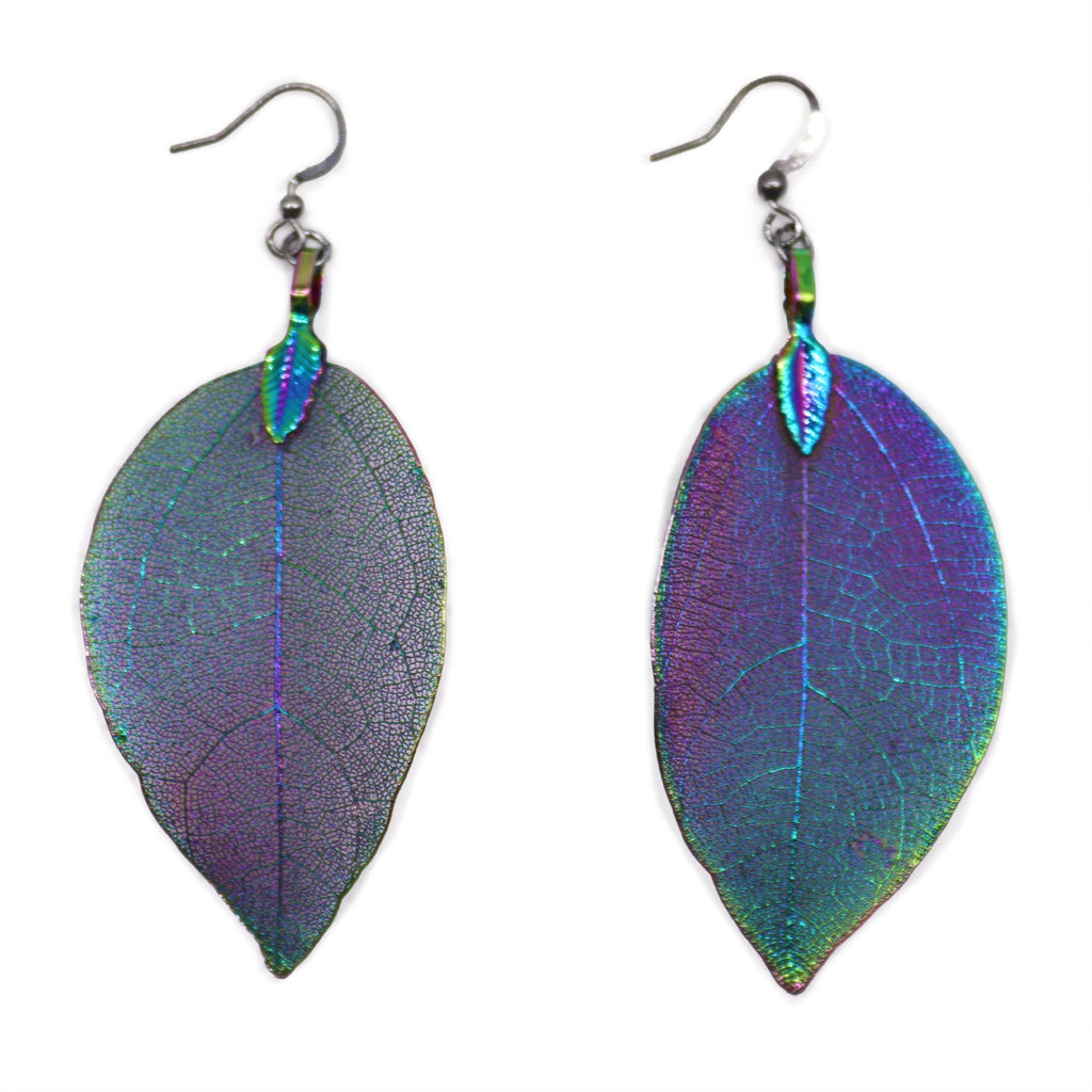 Bravery Leaf Earrings in Multicoloured Nature Inspired Design
