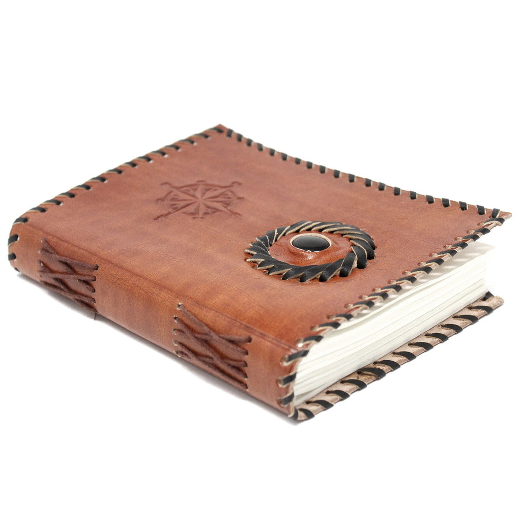 Leather Black Onyx Compas Notebook for Creative Writing Use