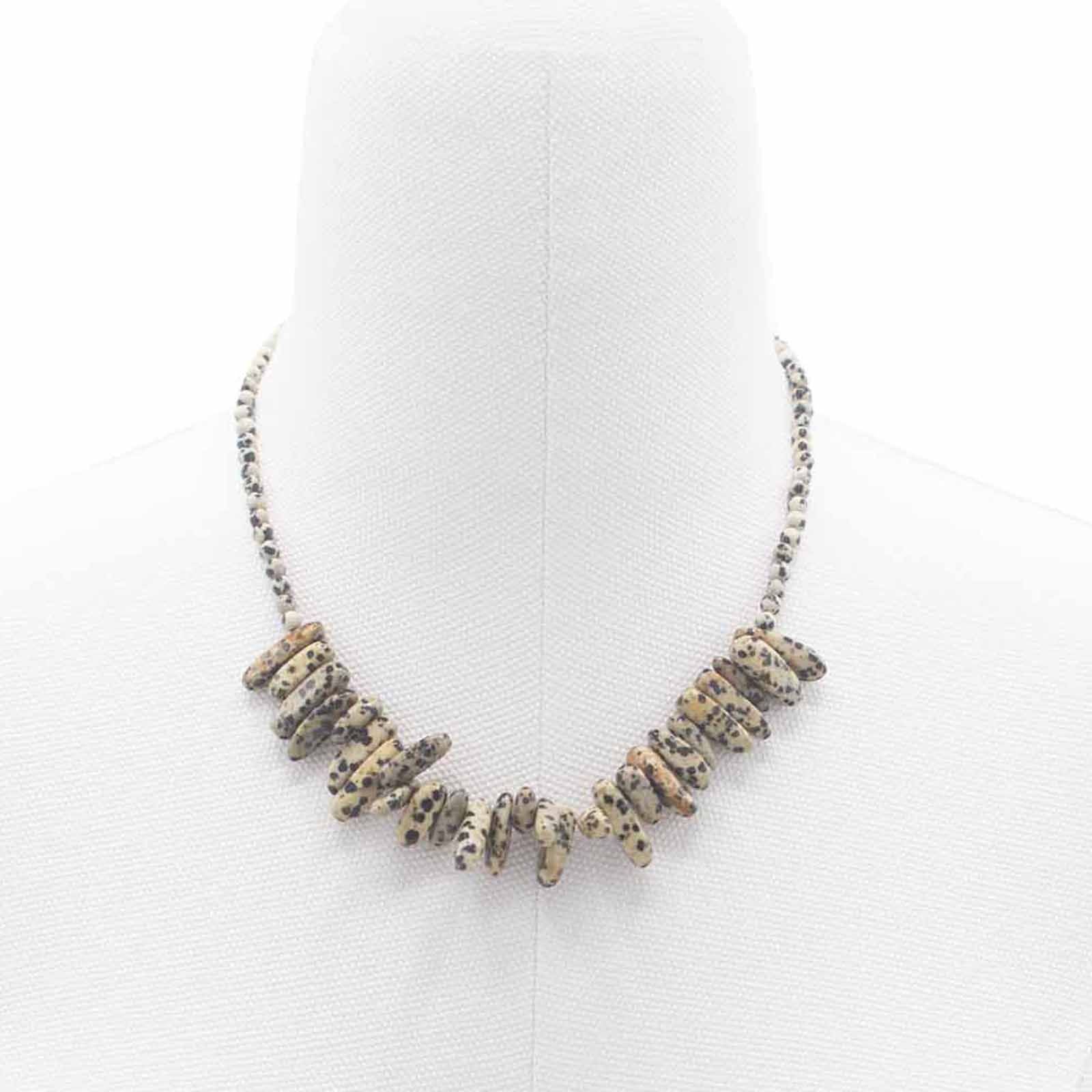 Longstone Gem Necklace with Unique Dalmatian Stone Design