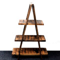 Folding Wooden A Frame Shelf in Brown for Home Storage Solutions
