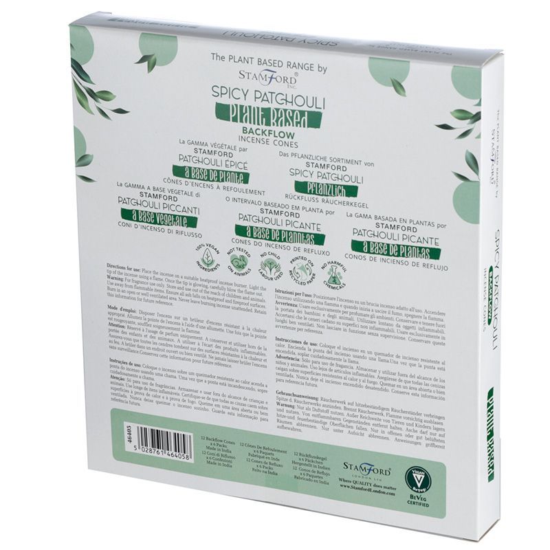 Spicy Patchouli Plant Based Backflow Incense Cones for Home Use
