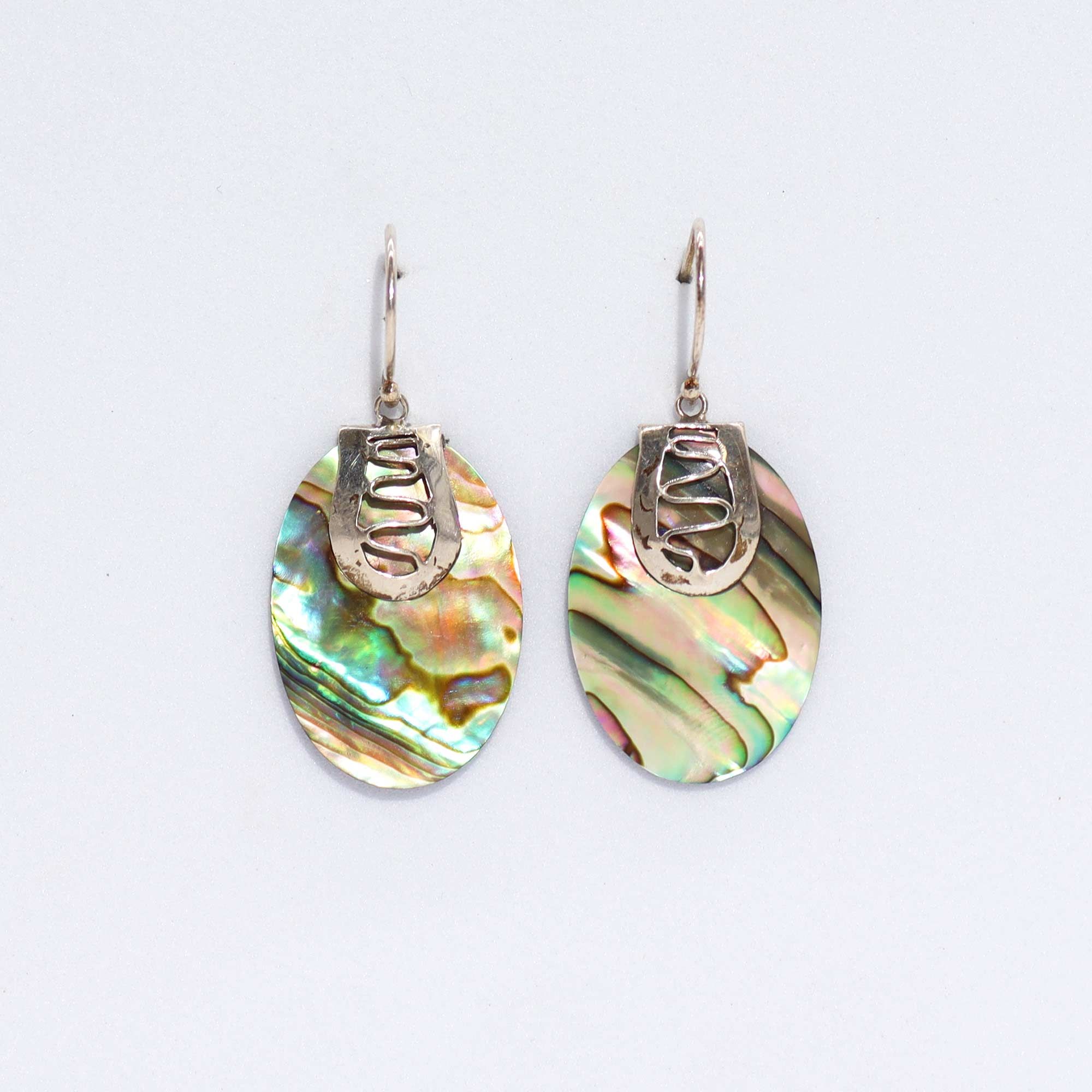 Shell and Silver Earrings with Unique Abalone Design for Style